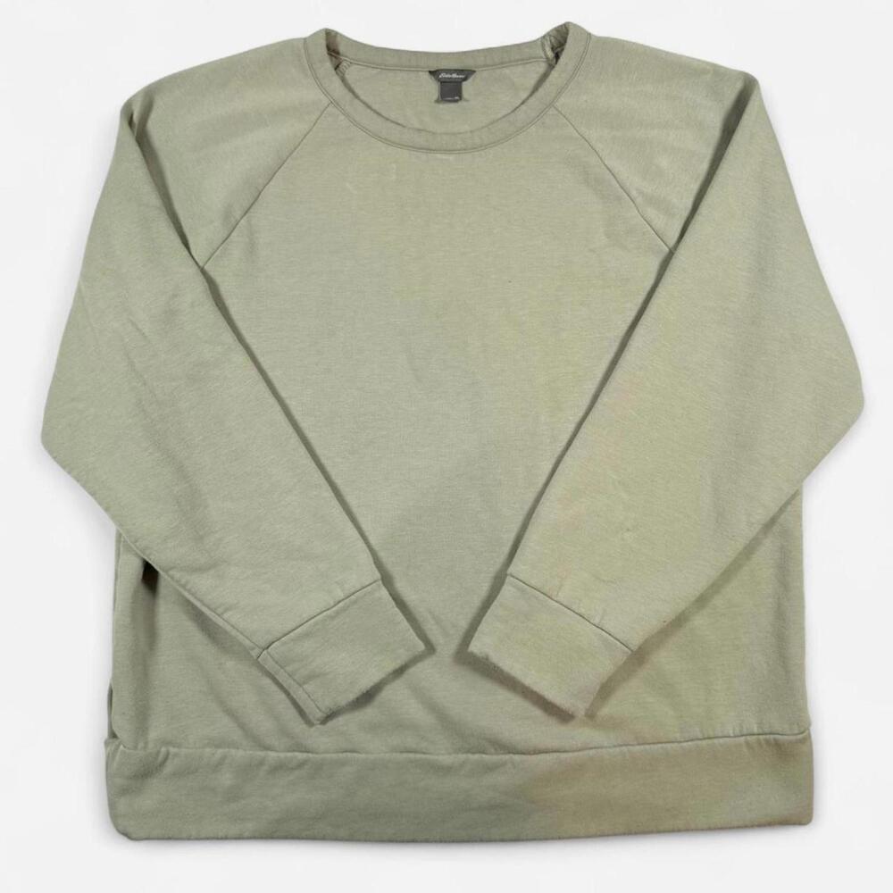 Eddie Bauer Crewneck Sweatshirt Women XL Sage Green Minimalist Casual